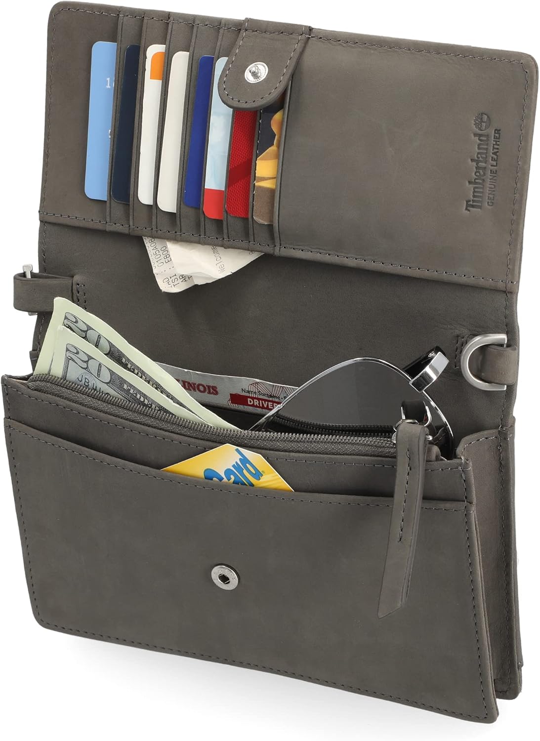 Timberland - Bolso cruzado de cuero RFID con billetera, Tamaño único