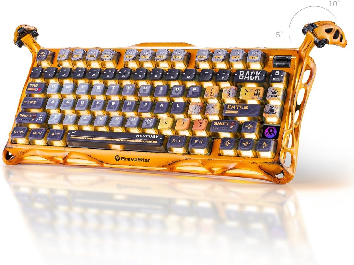 GravaStar Mercury K1 Pro Teclado mecánico inalámbrico para juegos,...