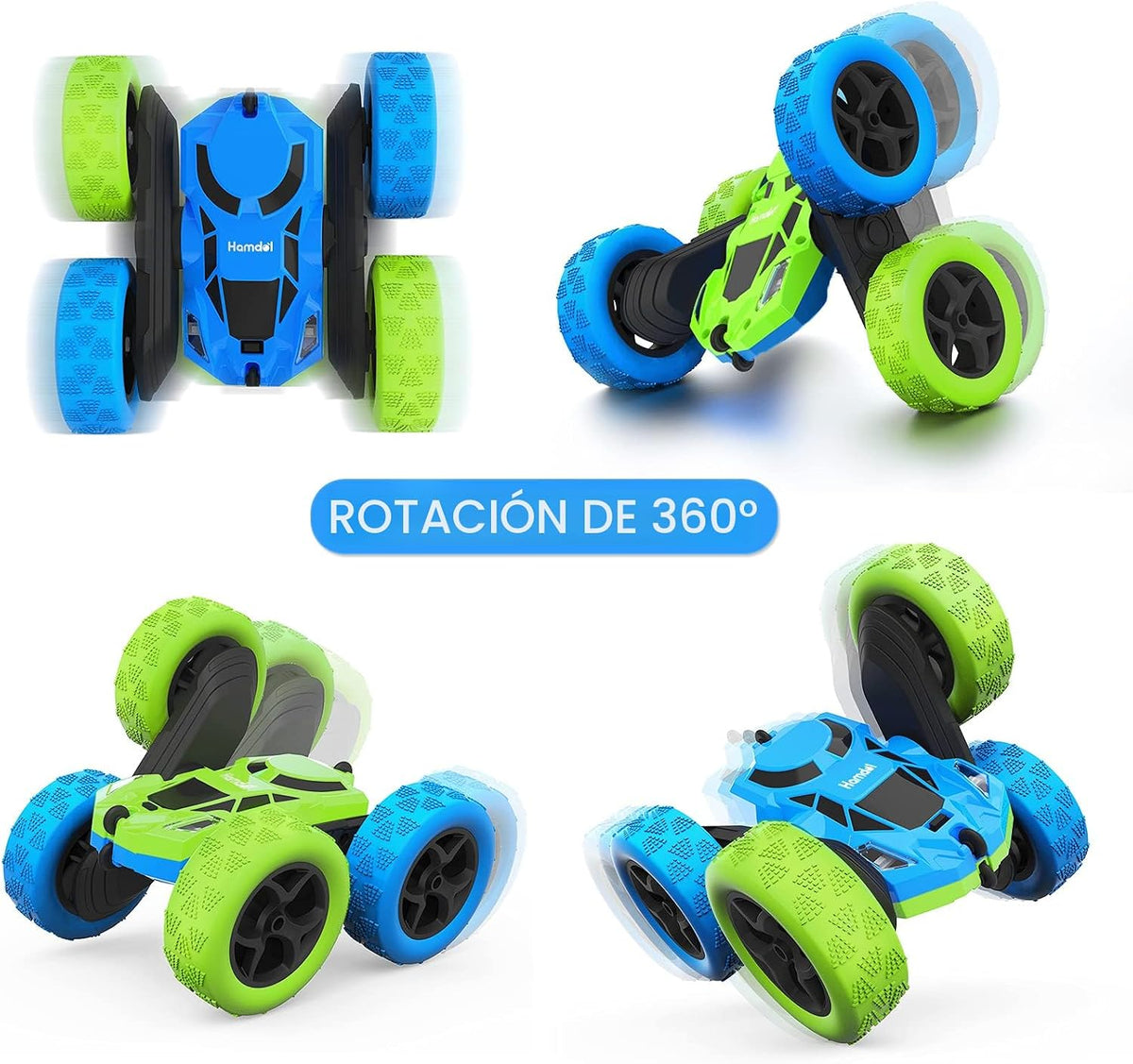 Hamdol Coche de control remoto para niños, auto RC giratorio de dob...