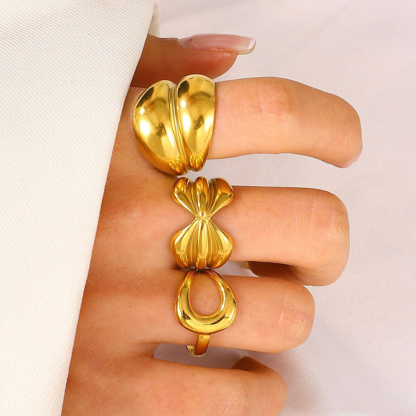 PINCHUAN Juego de 17 anillos de plata para nudillos para mujer, jue...