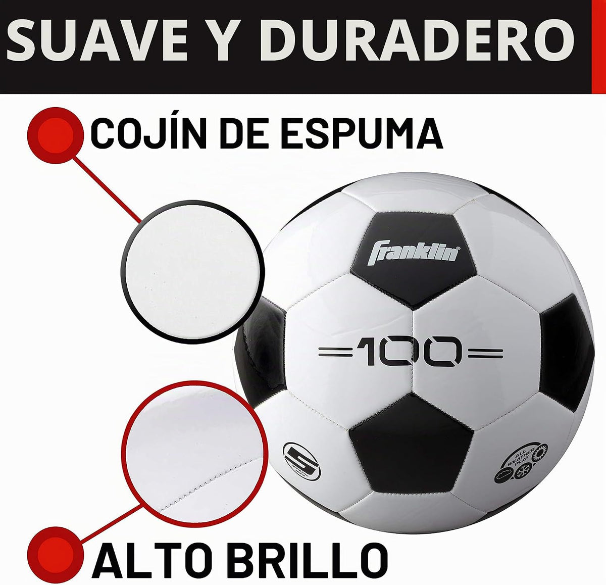 Franklin Sports - Pelotas de fútbol para jóvenes y adultos - Tamaño...
