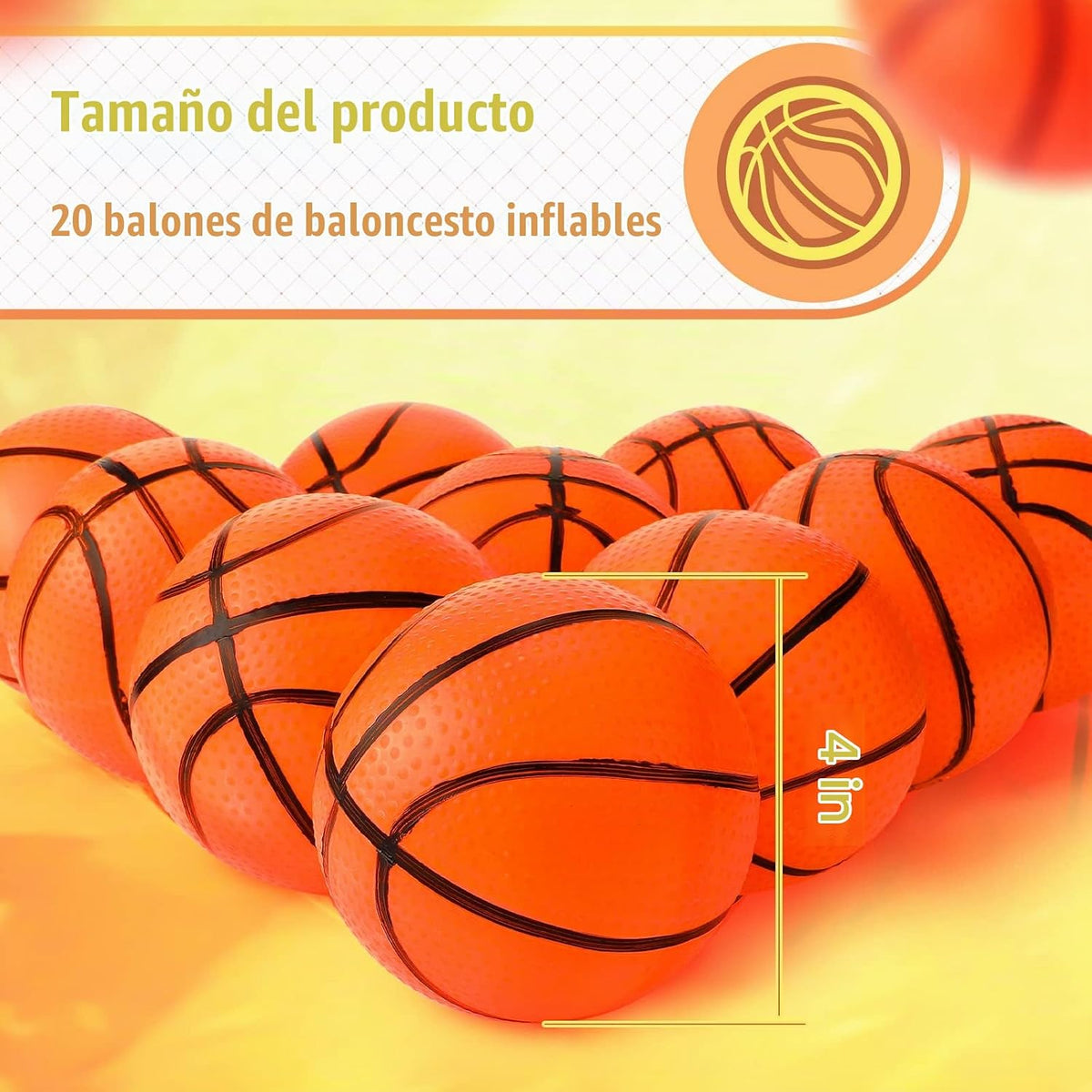 Civaner - 20 unidades de mini baloncesto de goma inflables para niñ...