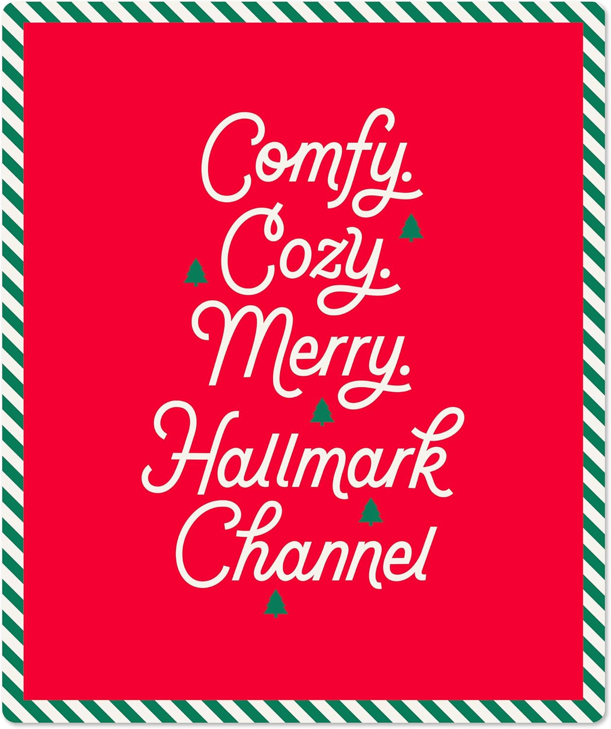 Hallmark Manta de felpa roja de Canal de Navidad (cómoda, acogedora...