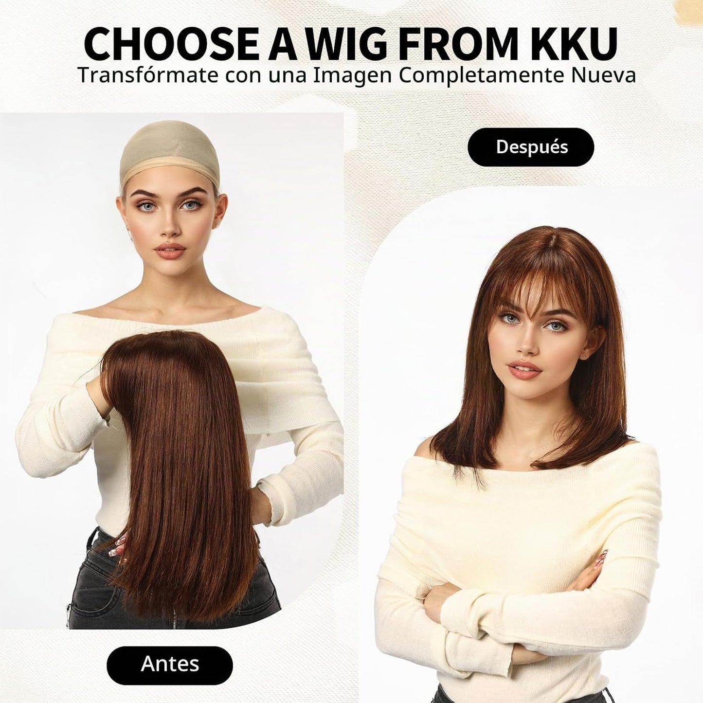 KKU Pelucas de cabello humano rubio degradado de 16 pulgadas para m...