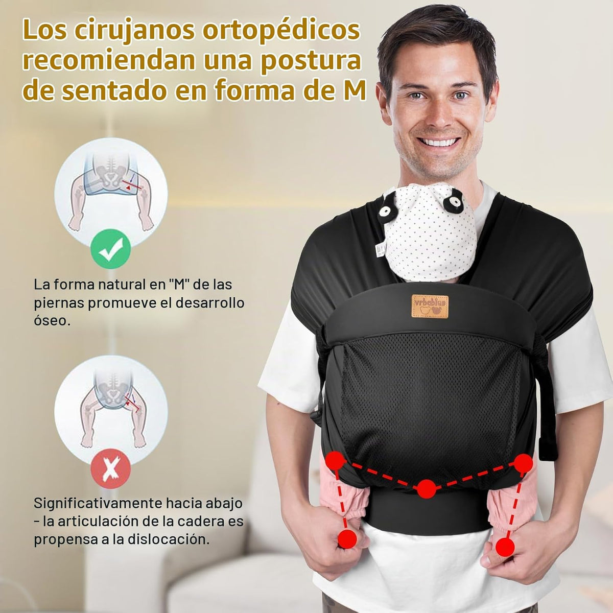 vrbabies Portabebés con envoltura, portabebés para recién nacidos y...