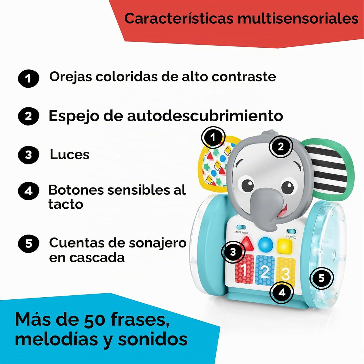 Juguete de bebé para gatear Earl de Baby Einstein Chase &amp; Tap,...