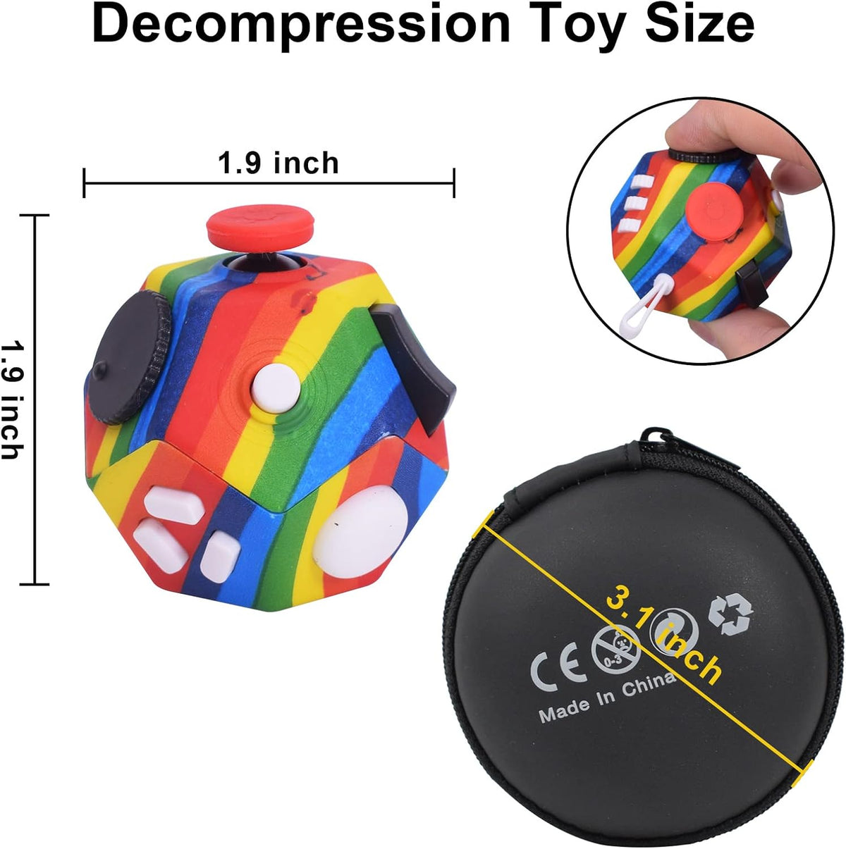 UOOEFUN Juguetes Fidget Pequeños, Juguetes de Cubo de 12 Lados para...