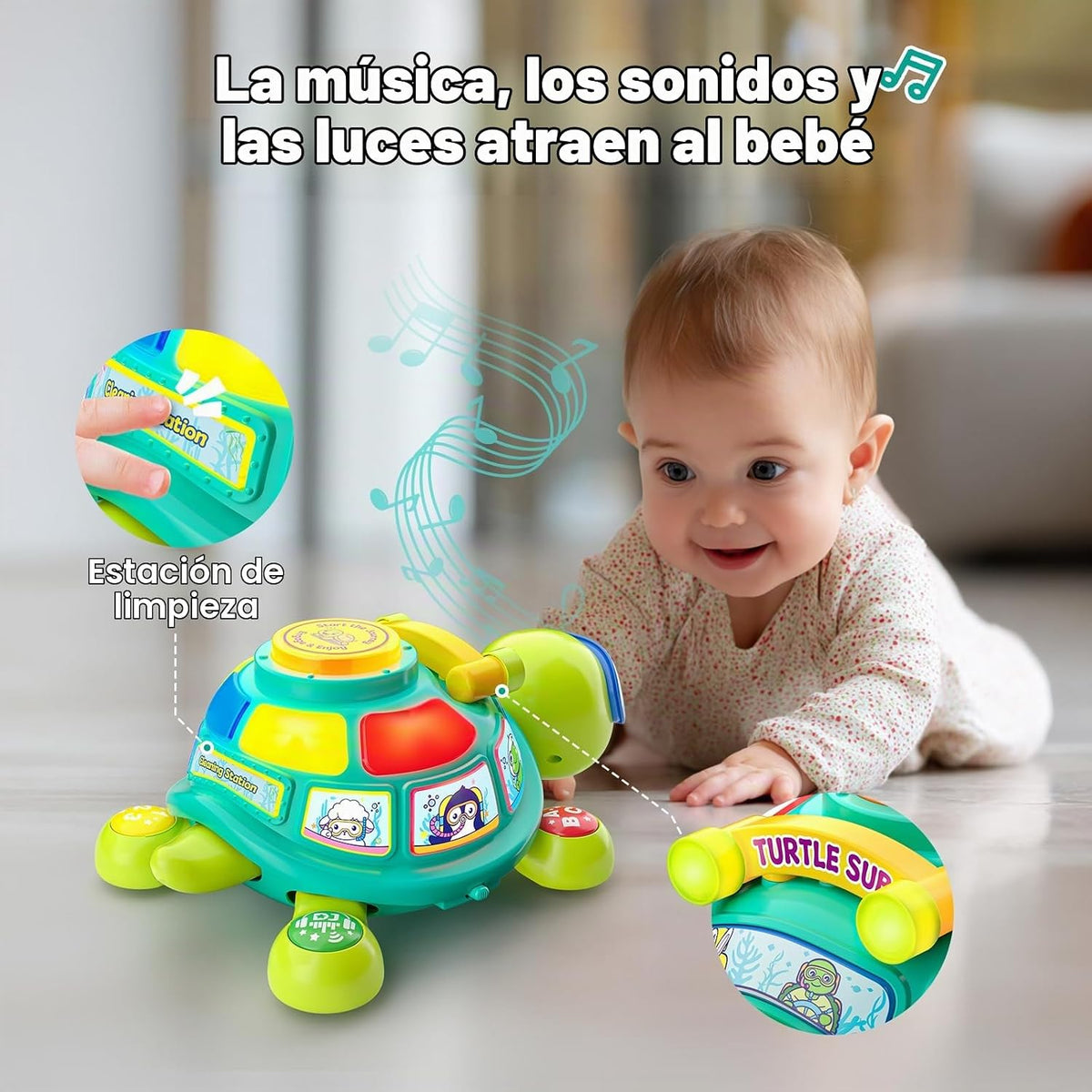 Zardali Juguetes para bebés de 6 a 12 meses, juguete musical de tor...
