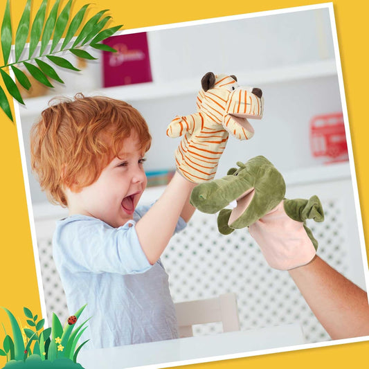 Wettarn Juego de 12 Marionetas de Animales con Boca Activa para Niñ...