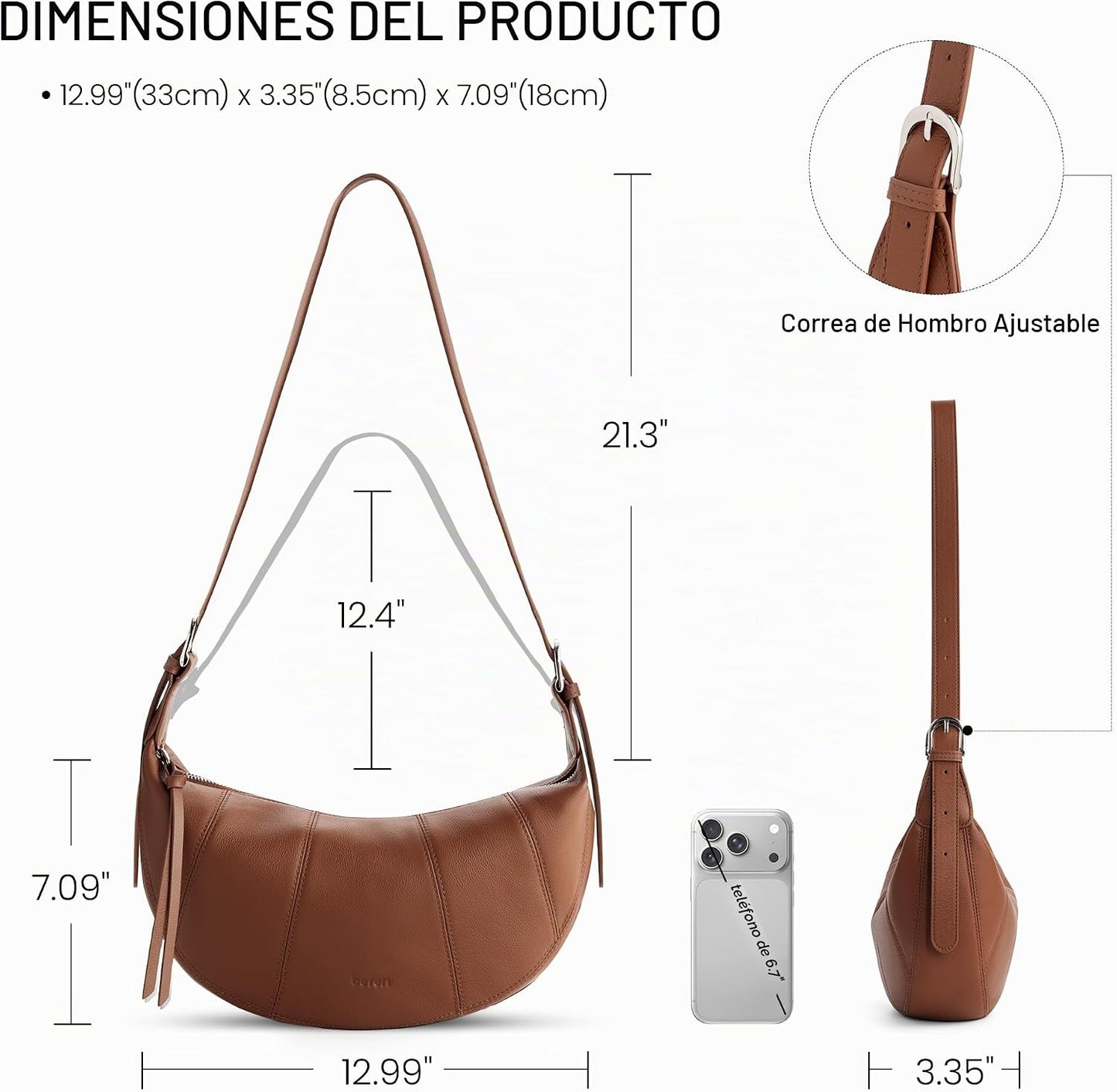 befen Bolsos cruzados de cuero genuino para mujer con bloqueo Rfid,...