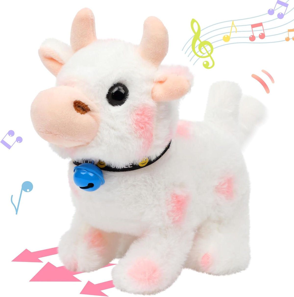 Hopearl Vaca caminante interactiva de peluche electrónico diario de...