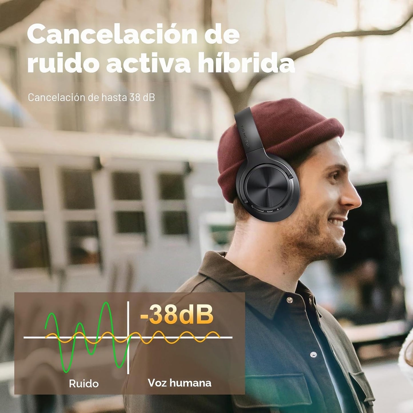 FIO MOTUS - Auriculares con cancelación de ruido: auriculares inalá...