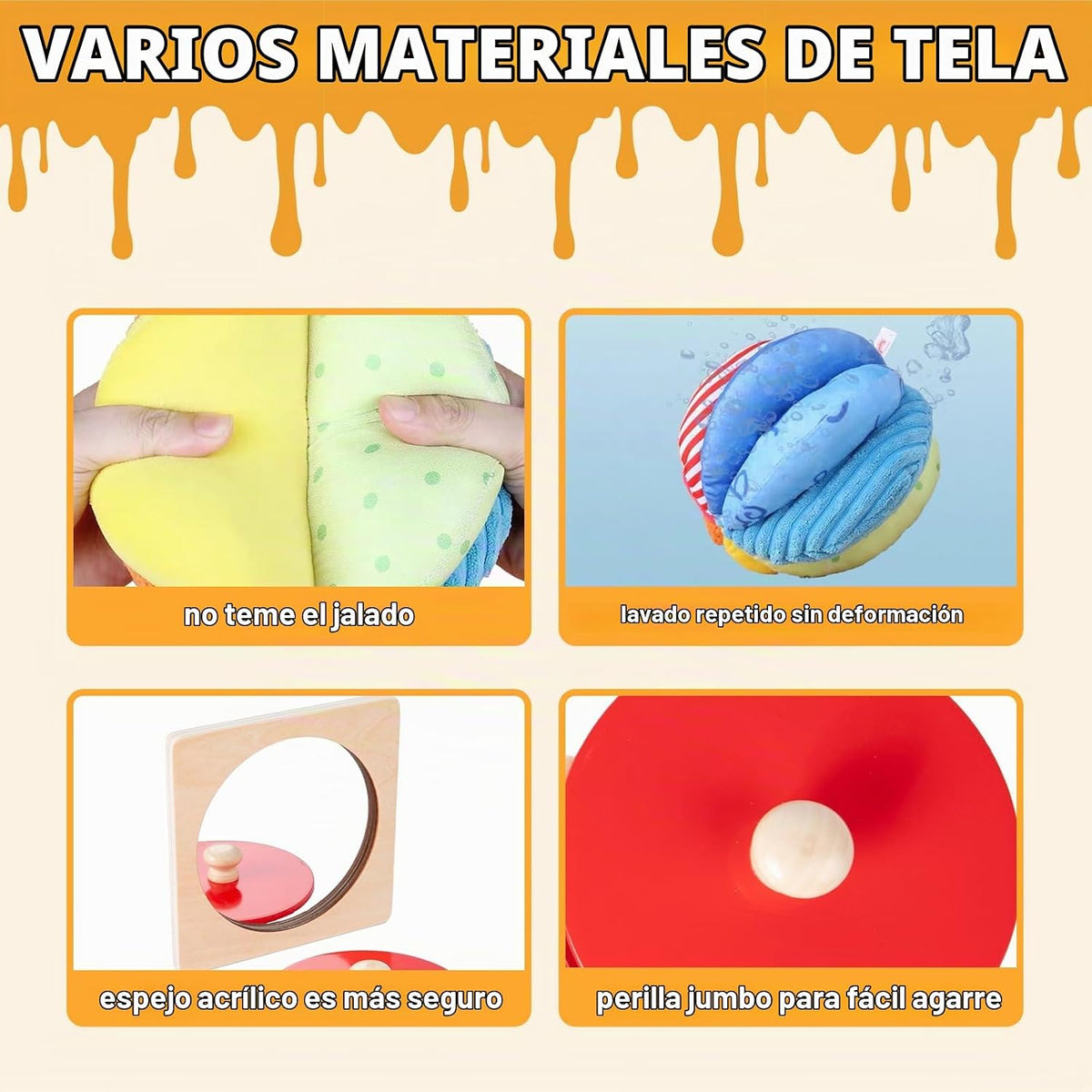Kit de Juguetes Montessori para Bebés - Espejo, Peekaboo, Rompecabe...