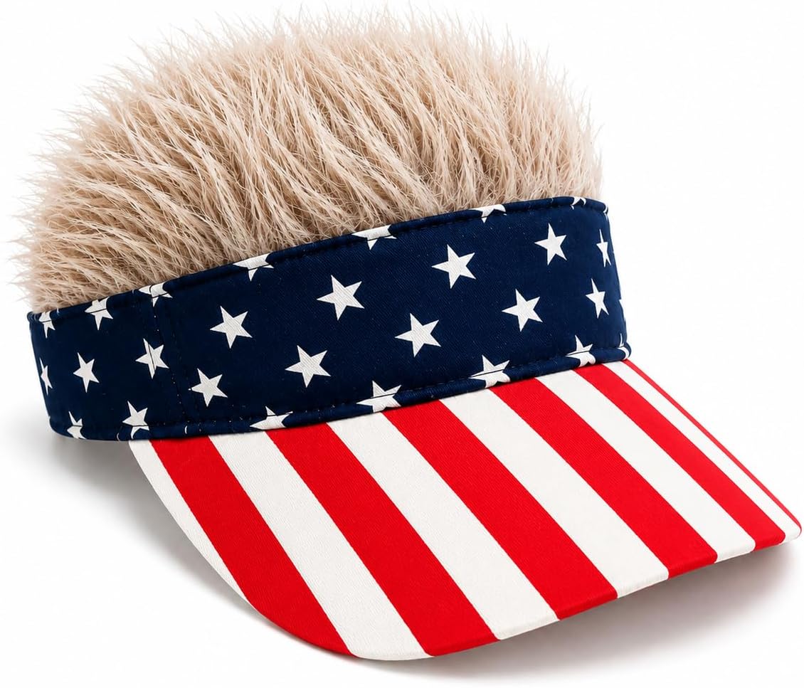 Gorra con visera para hombre con cabello falso, gorra con cabello p...