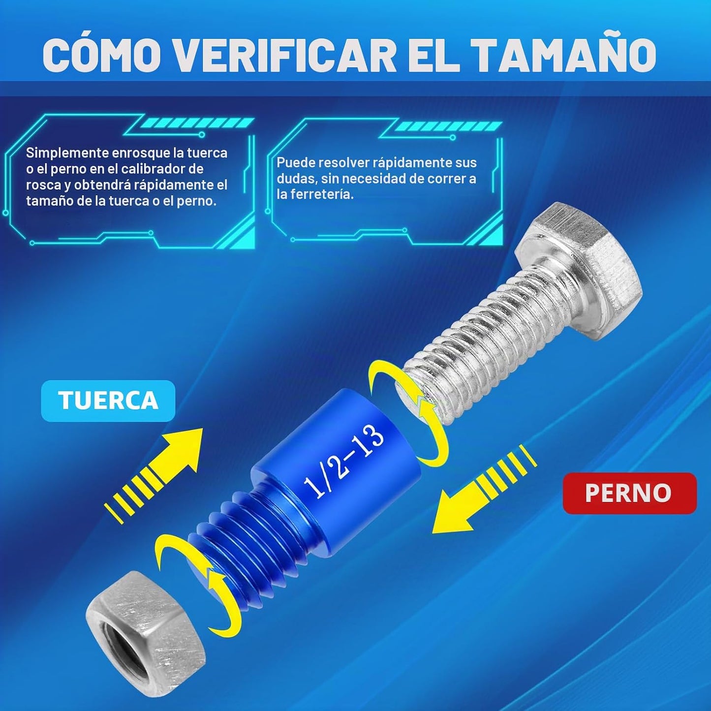 Comprobador de rosca, 76 unidades, comprobador de roscas de tuerca...