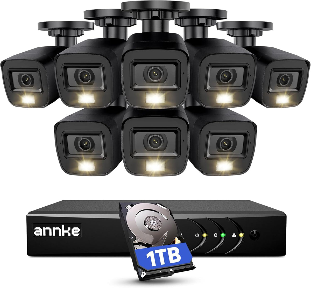 ANNKE Sistema de cámara de seguridad con cable 3K Lite para exterio...