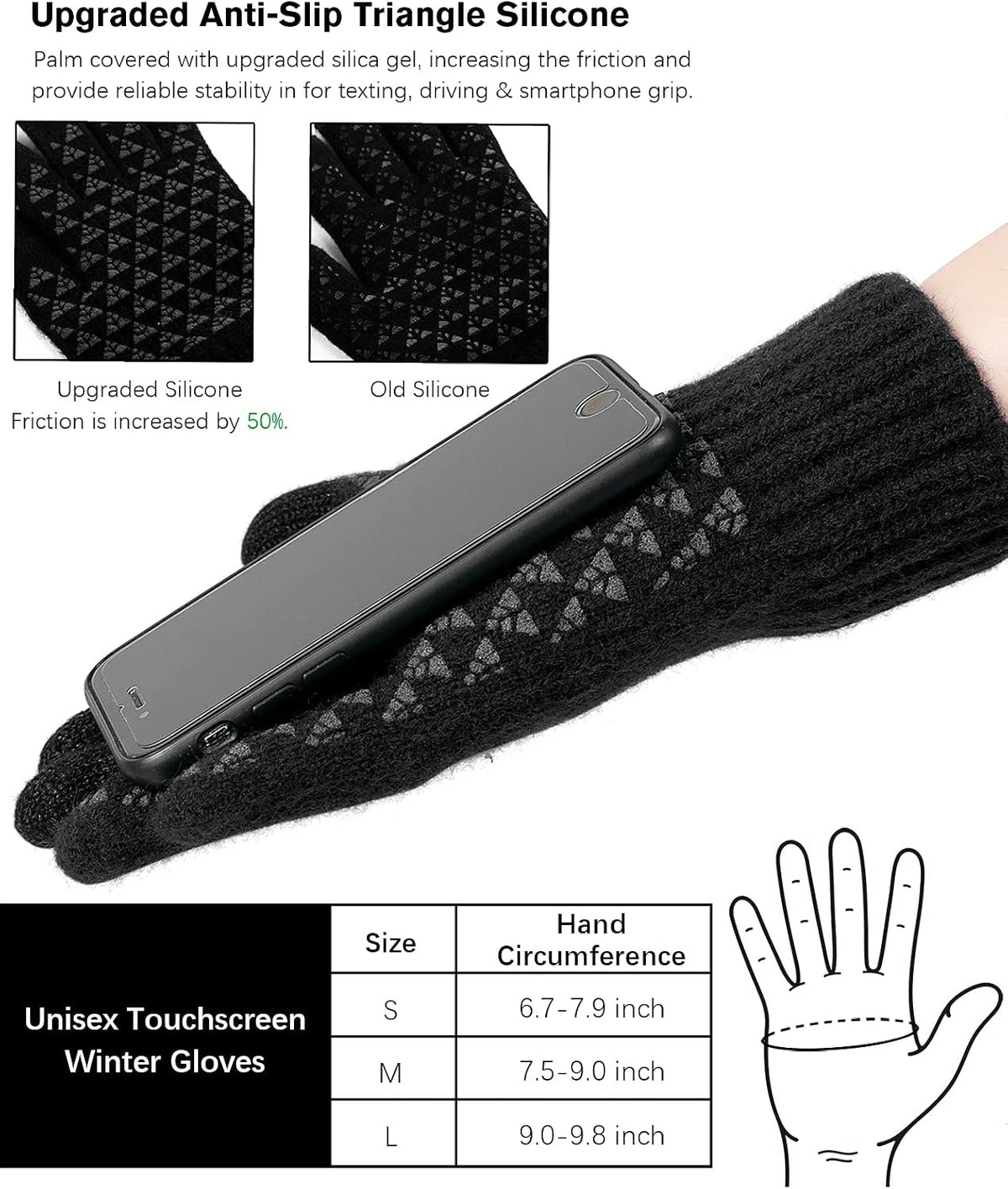 Vgogfly Guantes de punto de invierno cálidos para hombres y mujeres...