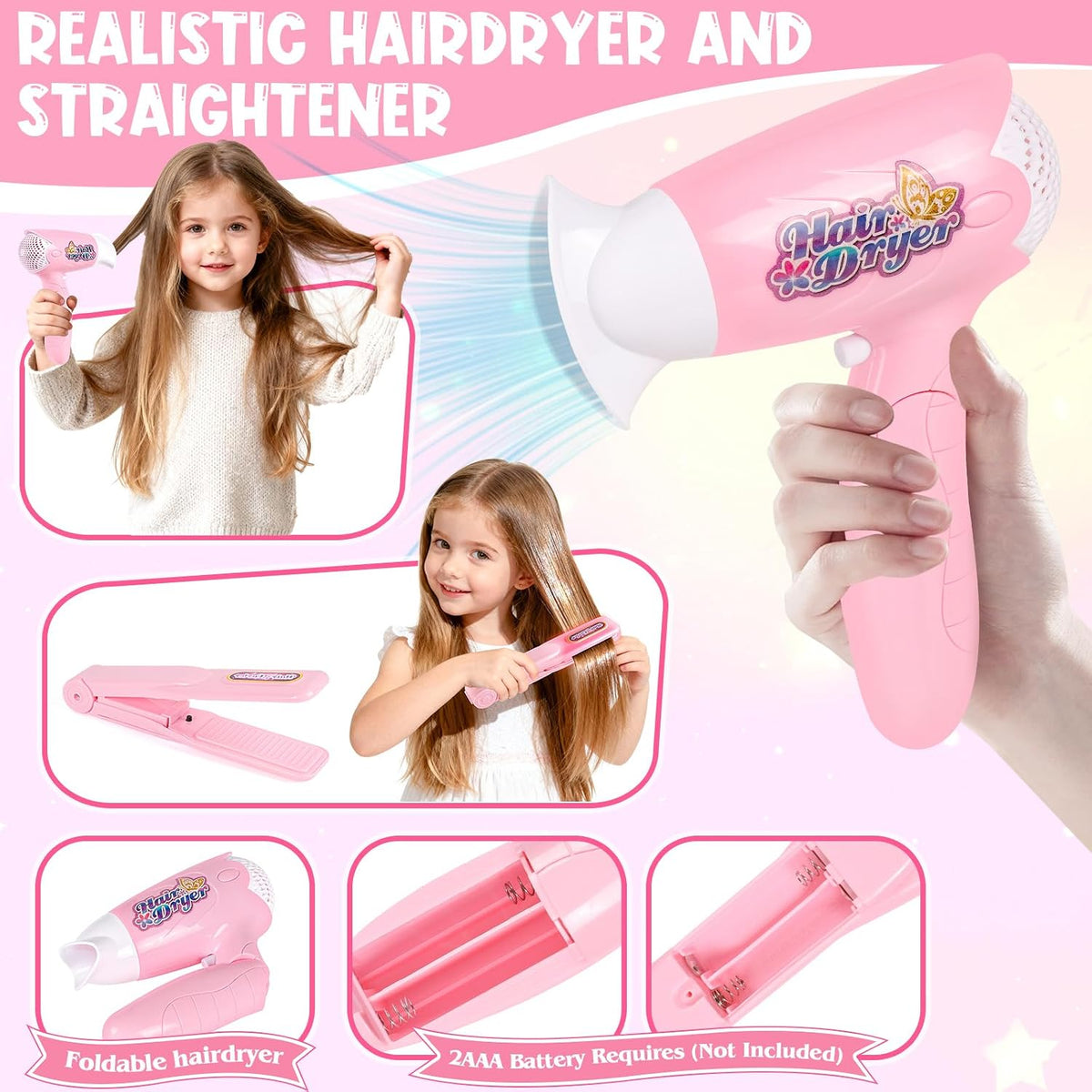 KUBUSFLY 44 piezas de juguetes de peinado para muñecas para niñas,...