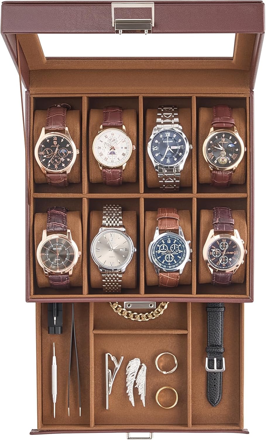 ProCase Estuche para reloj, organizador de caja de reloj con 8 ranu...