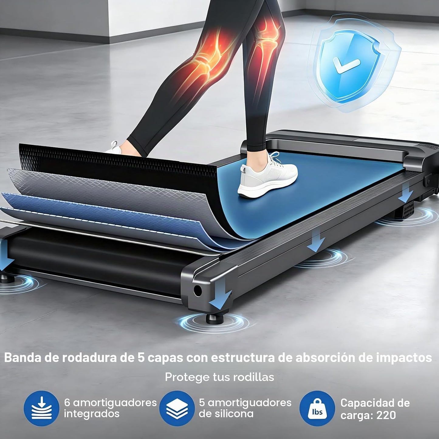 Pcrignbm Cintas de correr para el hogar caminadora plegable | Con b...