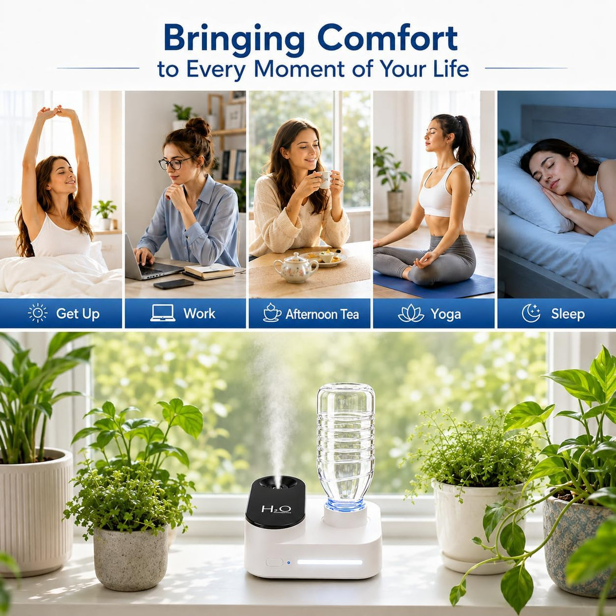 Gmuray Humidificador de viaje, mini niebla fría portátil, recargabl...