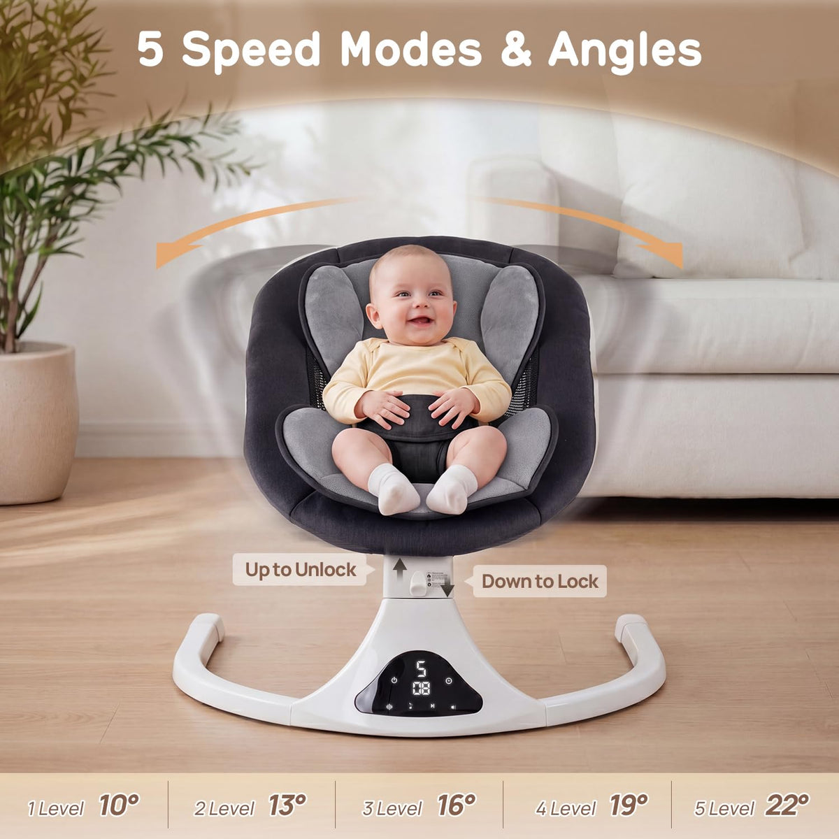 Columpio eléctrico para bebés y niños pequeños | Columpio portátil...