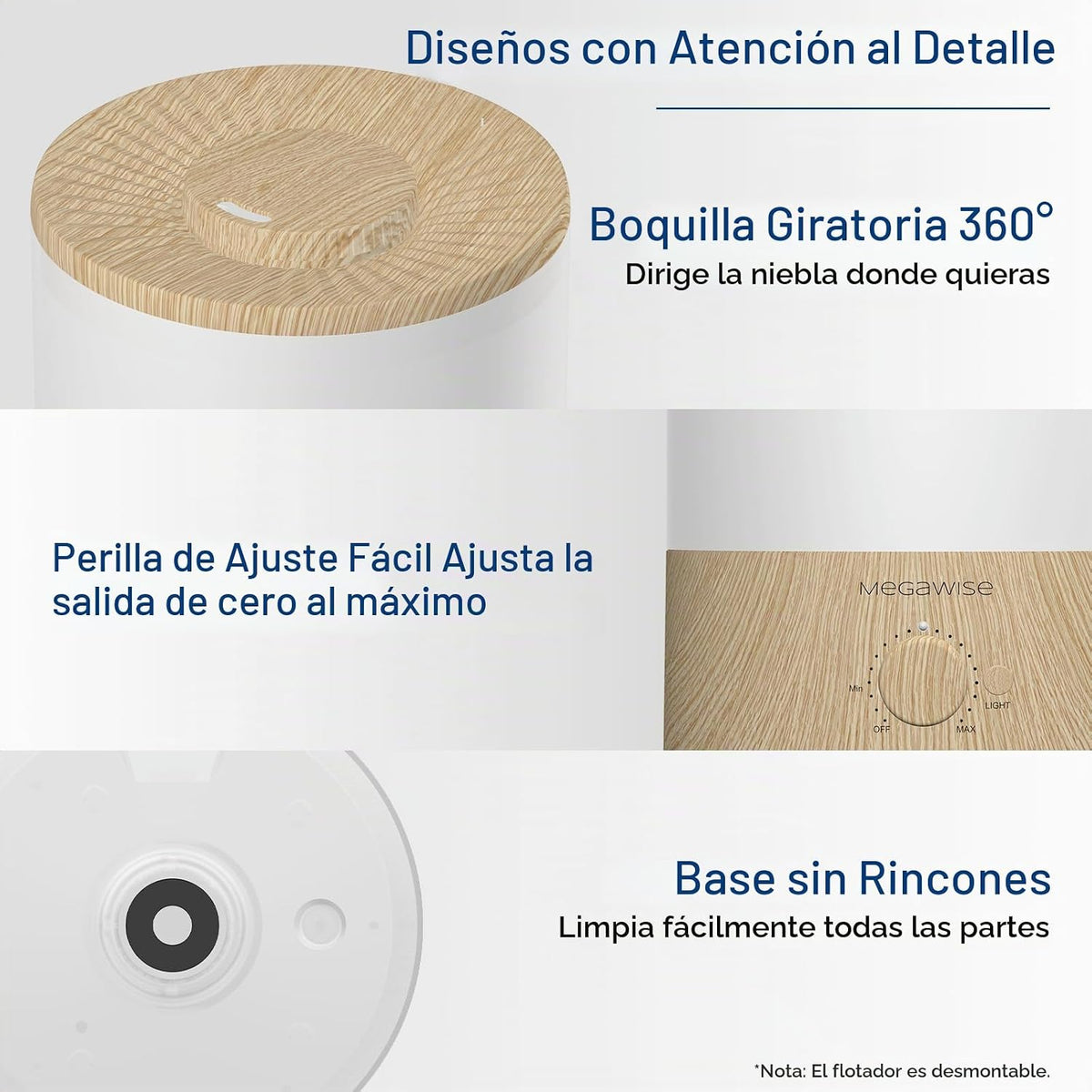 MEGAWISE Paquete de 2 humidificadores de niebla fría de 1.79L para...