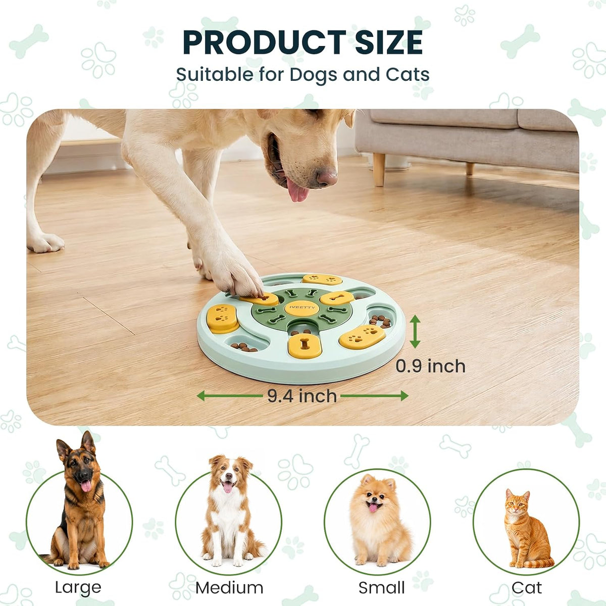 IVEETTY Juguete rompecabezas para perros, juguetes interactivos par...
