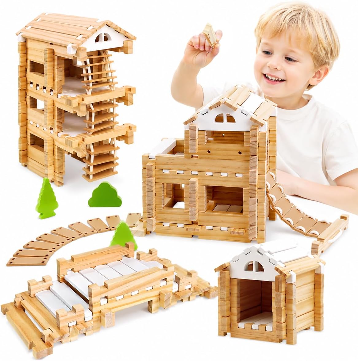 Jovi-Mindly &amp; Notchies - Juego de 96 piezas de bloques de const...