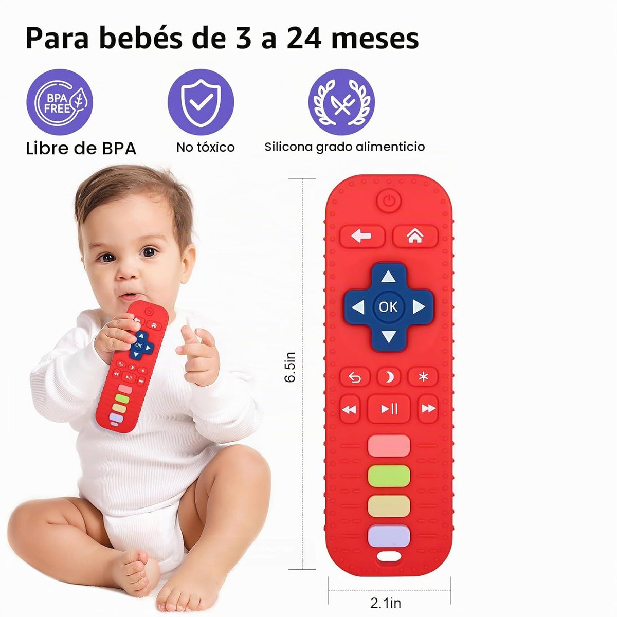 Chuya Mordedores de Control Remoto de Silicona para Bebé, Juguetes...
