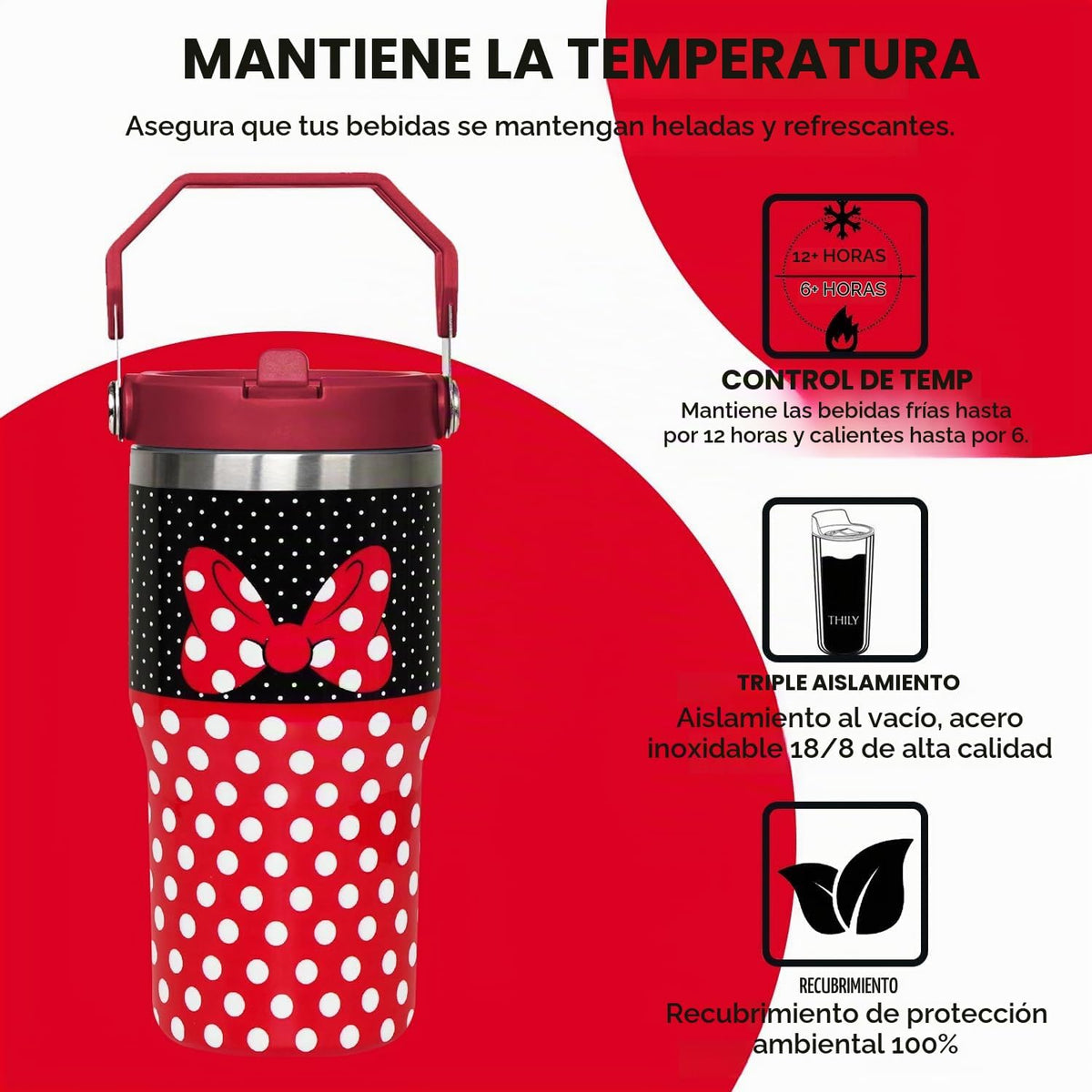 Sxdcfrs Vaso de ratón de dibujos animados de 20 onzas con tapa y po...
