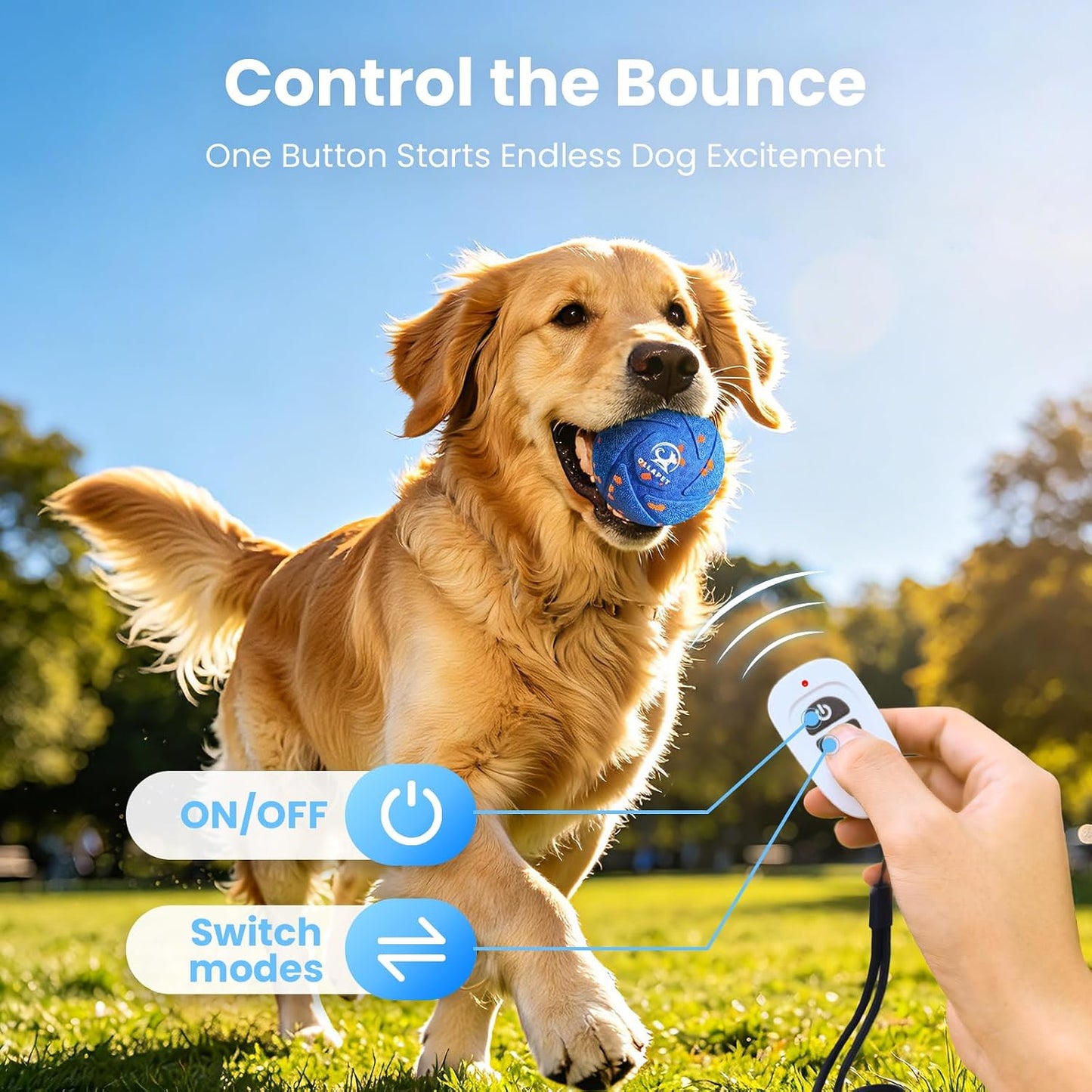 Ollapet Juguetes interactivos inteligentes para perros, bola de reb...