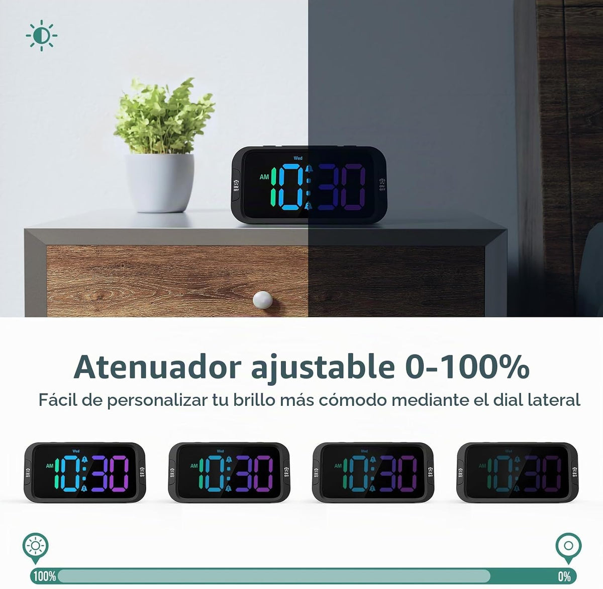 Odokee Reloj despertador digital doble para dormitorio: reloj eléct...