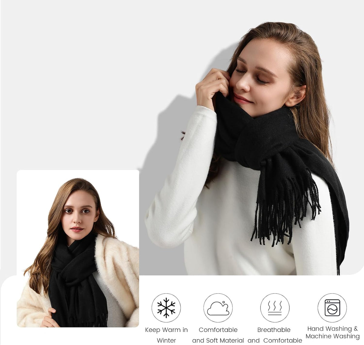 Ymomode Bufandas para mujer, chales de pashmina y envolturas para v...