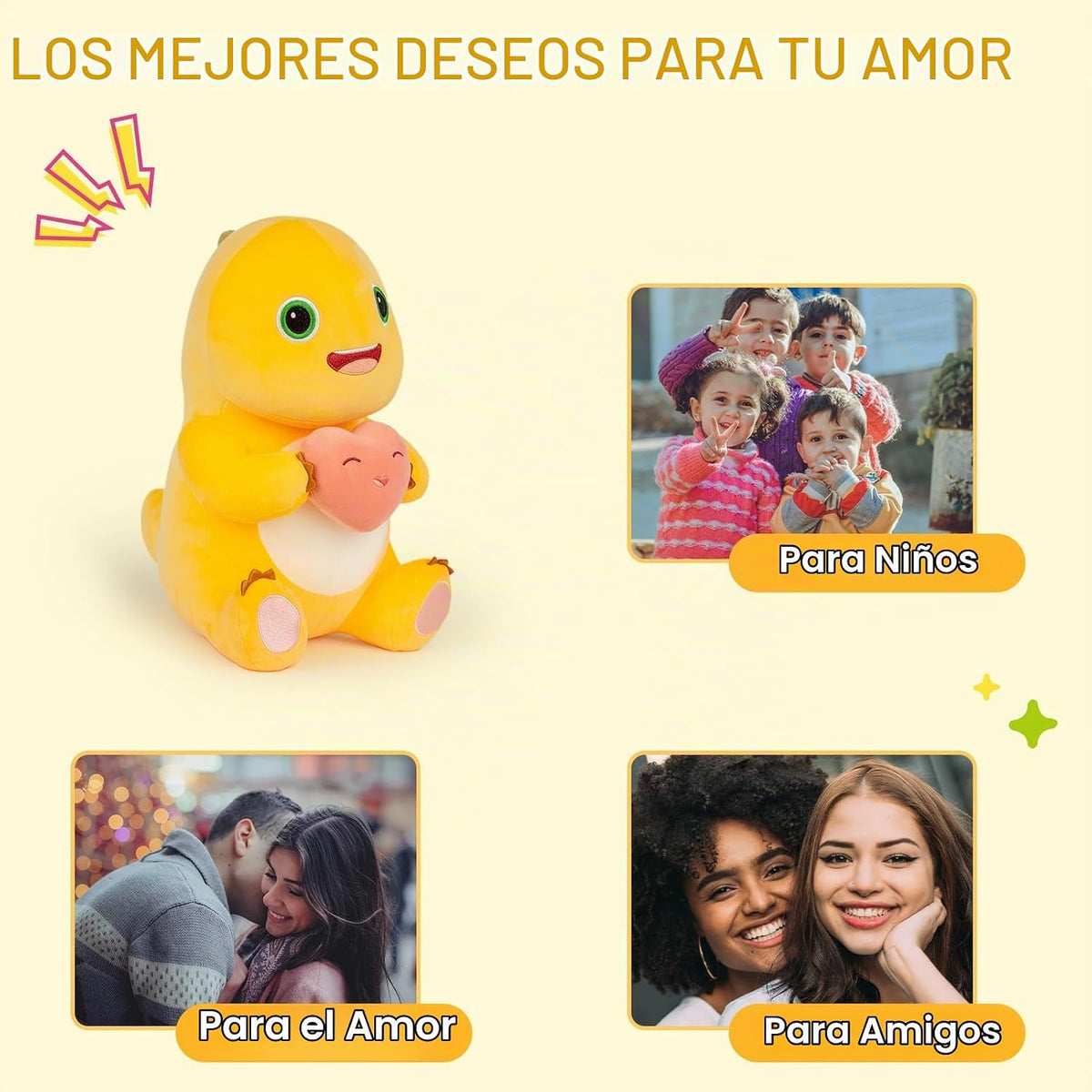 Adorlynetty Animal de peluche de dinosaurio, 11.8" Lindo dinosa...