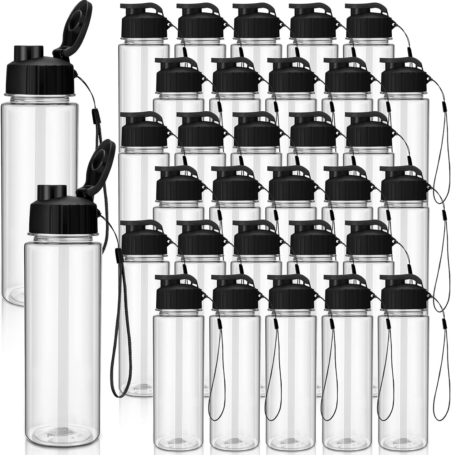 Maxcheck 30 botellas de agua a granel, estilo clásico, negro | Bote...