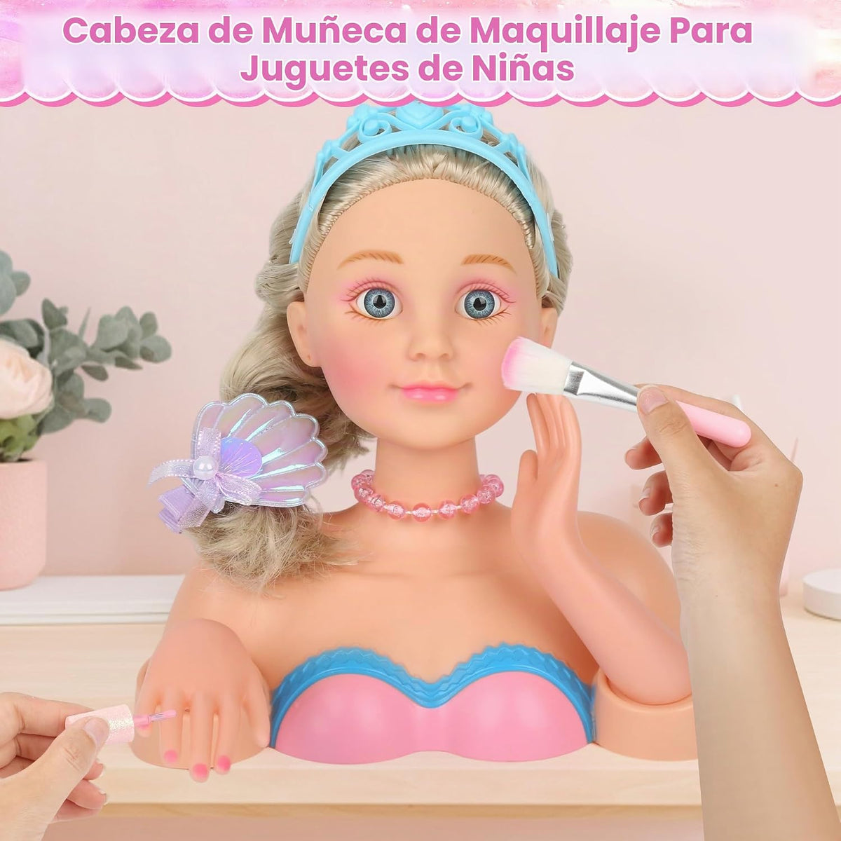 Kit de Maquillaje y Peinado para Muñeca, Juguetes de Peluquería de...