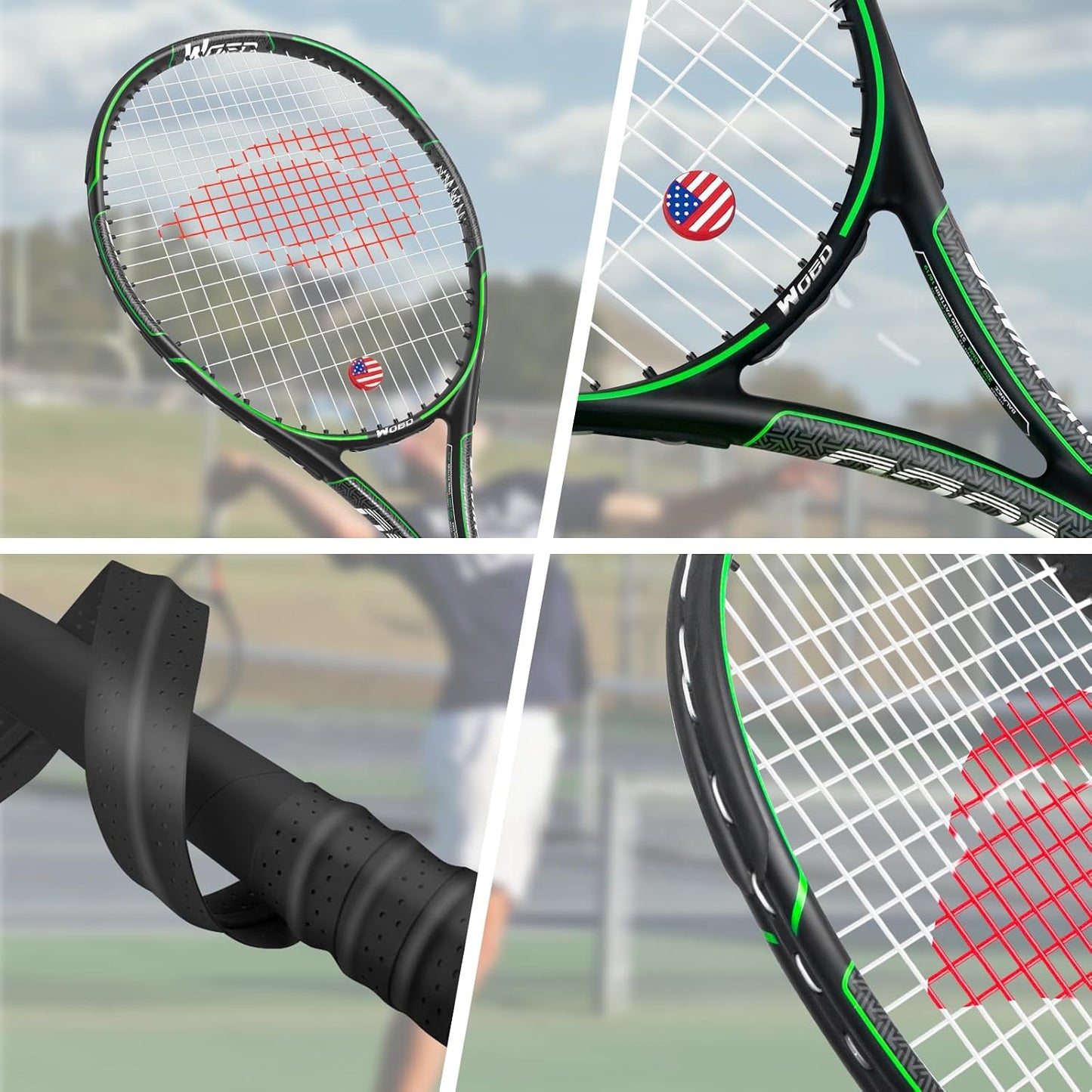 WOED BATENS Raqueta de tenis para 2 jugadores para adultos, perfect...