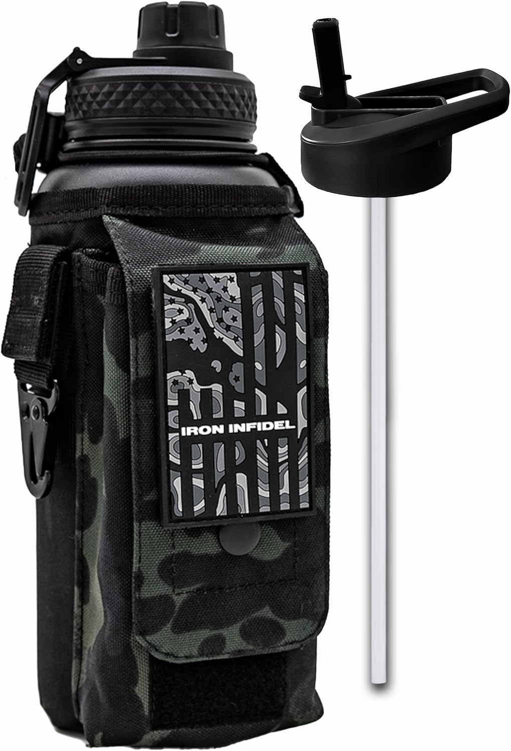 Iron Infidel Battle Bottle - Botella de agua aislada de 32 onzas co...
