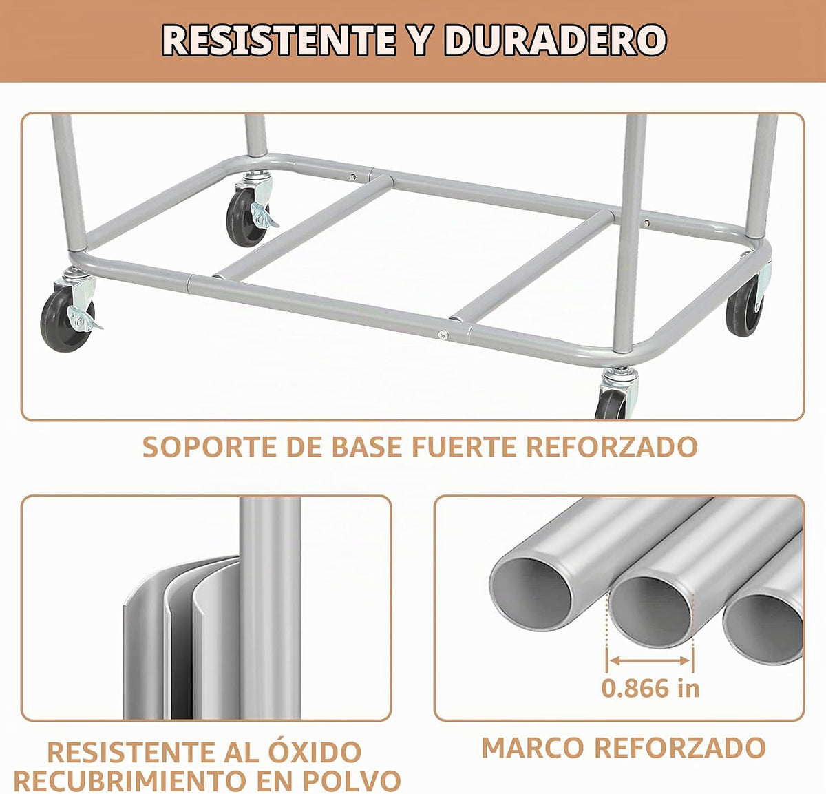 STORAGE MANIAC Cesto de lavandería comercial con marco de acero res...