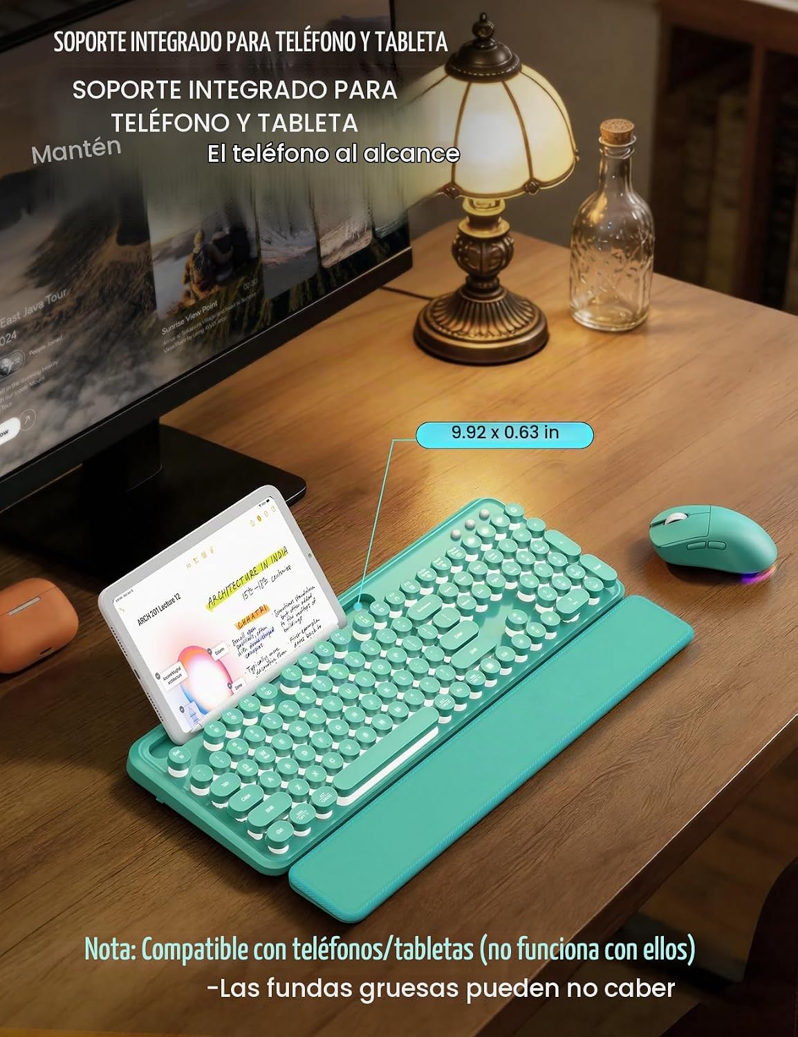 Combo de teclado y mouse inalámbricos: teclado retroiluminado con r...