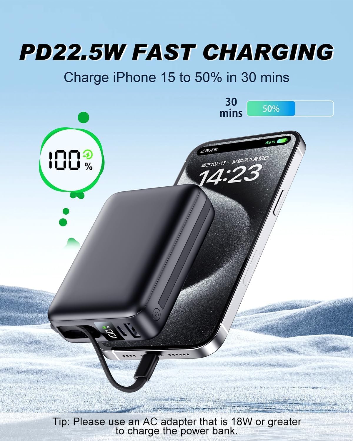 Cargador portátil 50000mAh, PD22.5W Banco de energía de carga rápid...