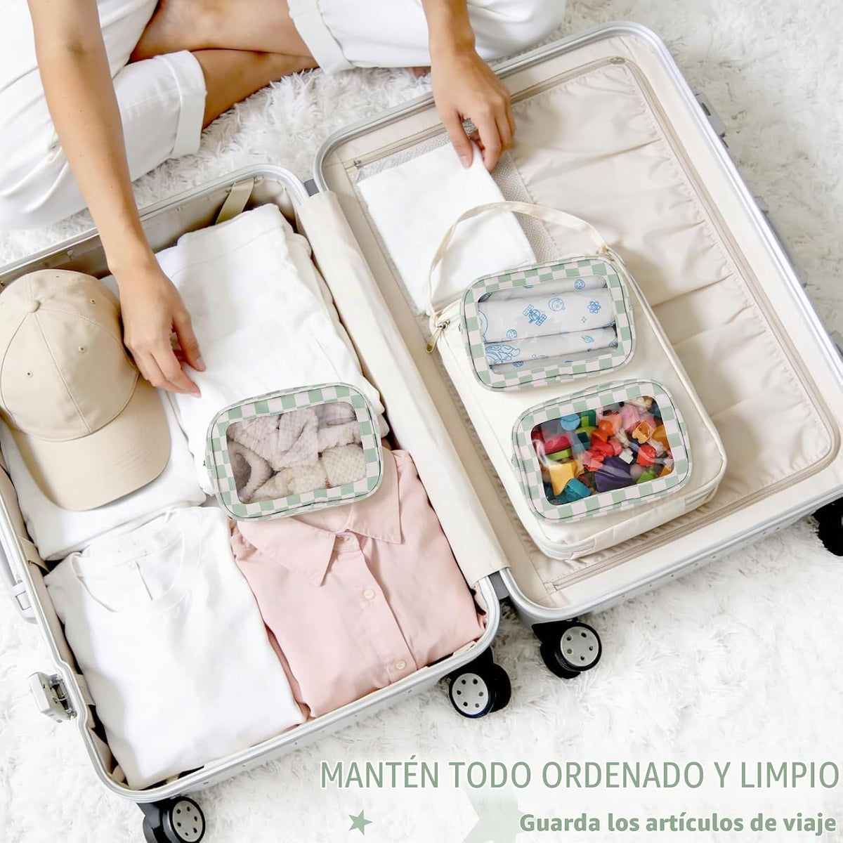 YOPCDJ Bolsa de aseo transparente de 3 piezas, aprobada por la TSA,...