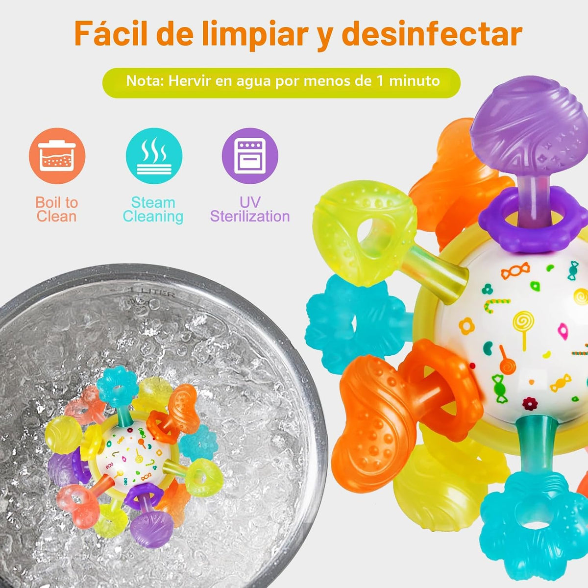 TOHIBEE - Juguete sensorial Montessori de dentición para bebés, de...