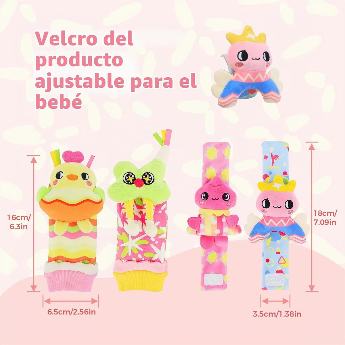 Zendstanding Calcetines de sonajero para bebés de 0 a 6 meses, jueg...