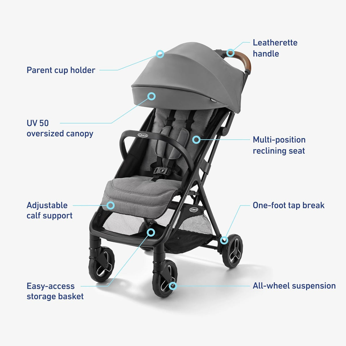 Graco Ready2Jet - Cochecito compacto apto para arriba y con plegado...