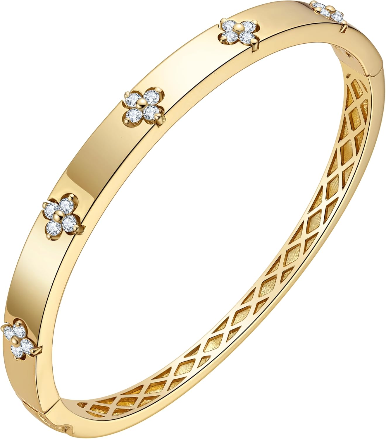 TIMELESSTAR Pulseras de trébol para mujer, hipoalergénicas, moissan...