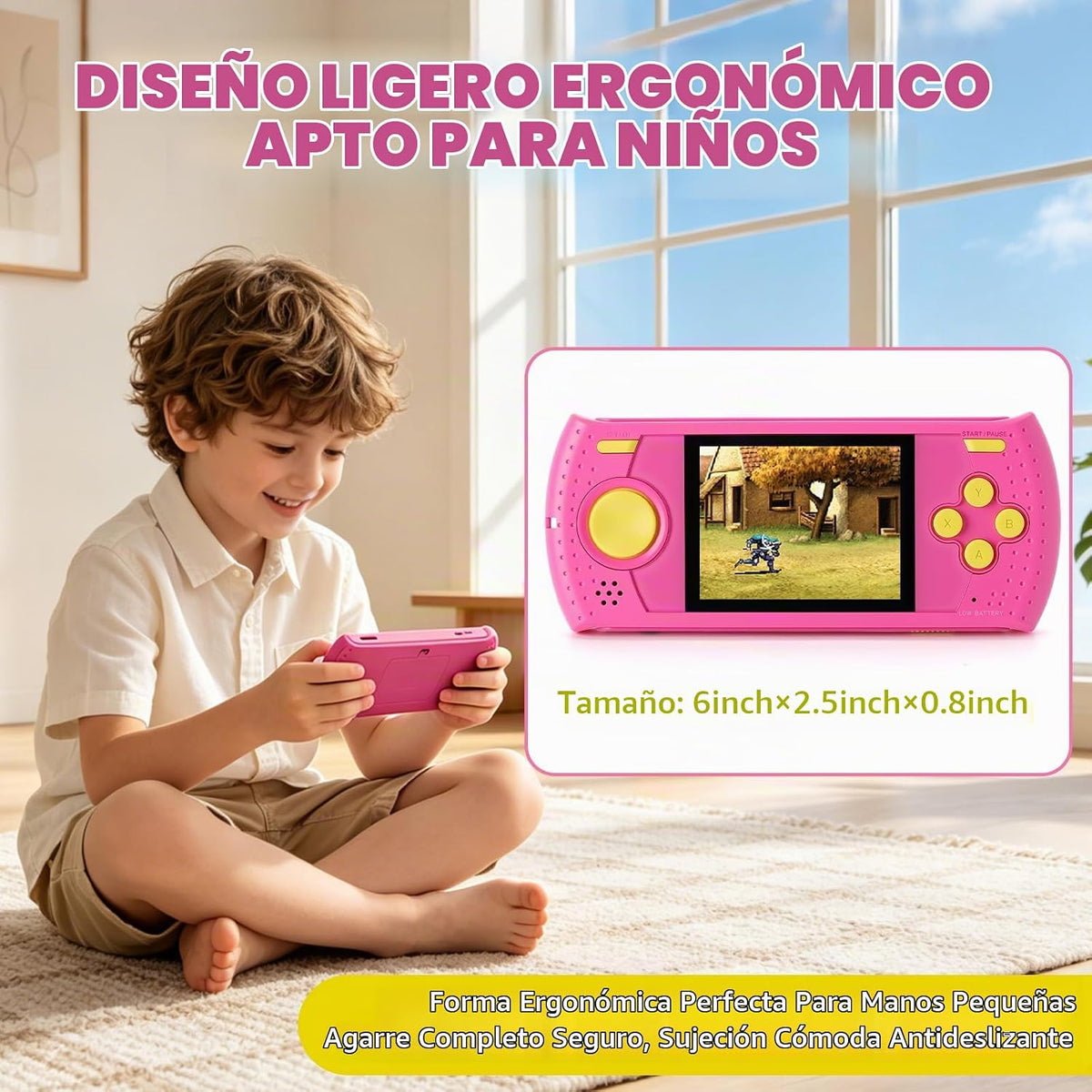 Juego de mano para niños, reproductor de videojuegos portátil con 2...
