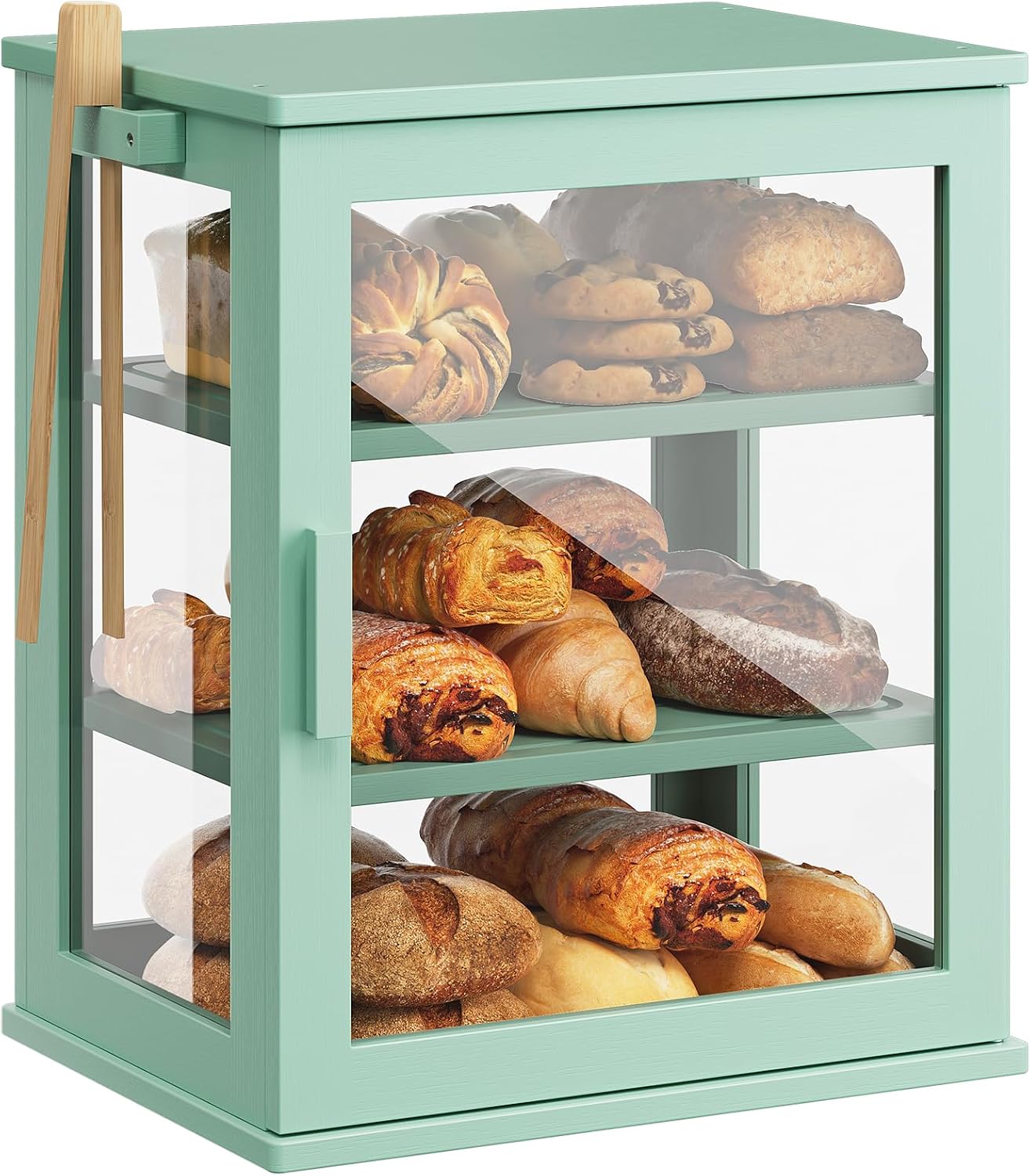 WOWLIVE Caja de pan para encimera de cocina, contenedor de almacena...