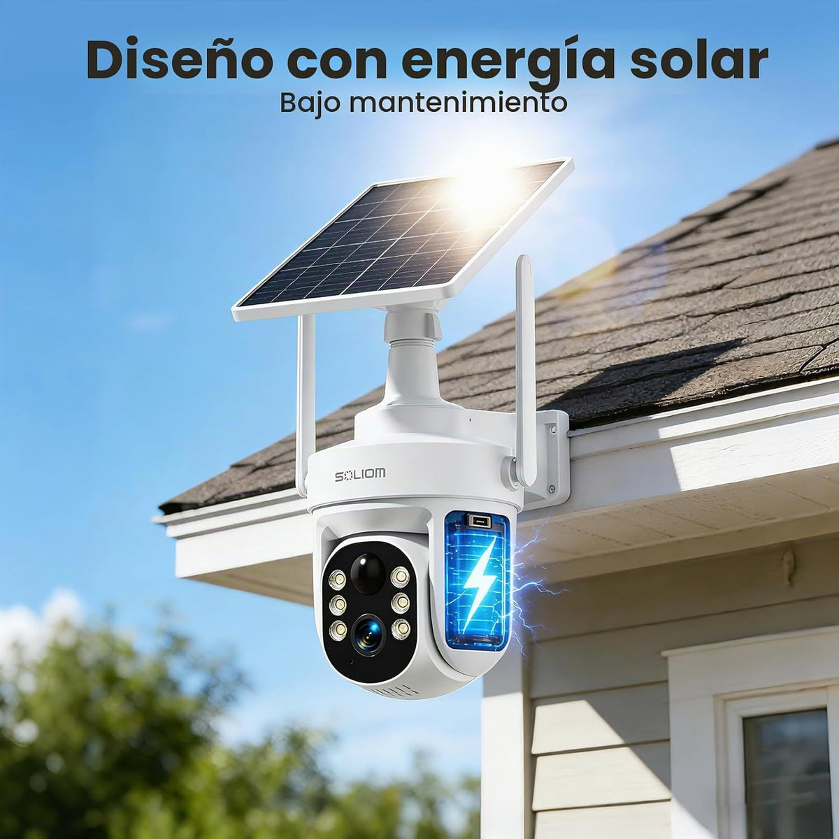 SOLIOM Cámaras de seguridad inalámbricas para exteriores, sistema d...